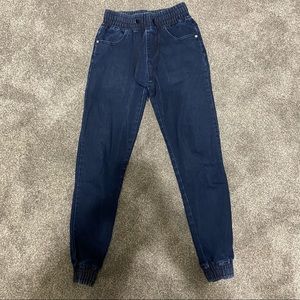 Denim jogger drawstring